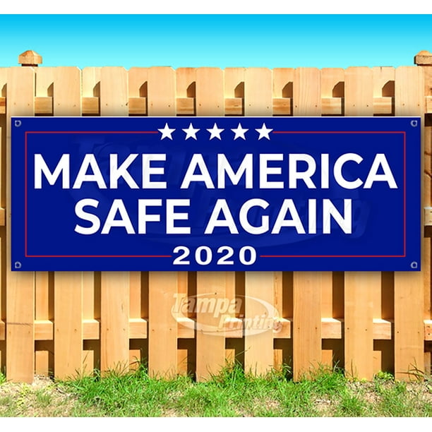 Flag, Store Make America Safe Again 13 oz Heavy Duty Vinyl Banner Sign with Metal Grommets New Many Sizes Available Advertising 